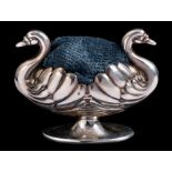 A Victorian novelty silver pin cushion, maker Hilliard & Thomason, Birmingham,