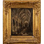 Attributed to Charles Hodgson [1769-1856]- The Choir, Exeter Cathedral,:- signed,