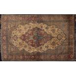 An Isfahan silk rug:,