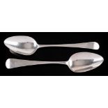 A George III provincial silver Old English pattern tablespoon,