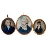Circle of Nathaniel Plimer [1757-1822]- A miniature portrait of a gentleman,: head and shoulders,