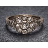 An 18ct white gold and diamond antique-style,