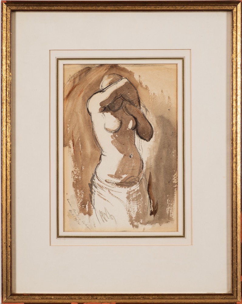 * Roland Wright Alston [1897-1958]- Woman combing her hair,:- signed with initials,