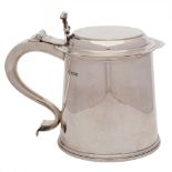 A George V silver lidded tankard, maker James Ramsey, Sheffield, 1931: in George I style,