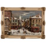 * Theodorus Van Oorschot [1910-1989]- Winter town scene,:- signed, oil on canvas, 60 x 90cm.
