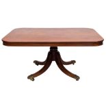 A Regency mahogany rectangular breakfast table:,