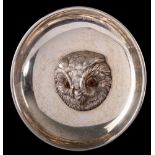 An Edwardian silver pin tray, maker Sampson Mordan & Co, London, 1909: of circular outline,