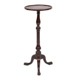 A Georgian mahogany circular candle table:,