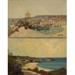 Godwin Bennett [1888-1950]- Porthminster Beach, St Ives; The Harbour, St Ives,:- two,