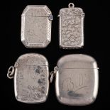 A Victorian silver vesta case, maker Deakin & Francis Ltd, Birmingham, 1898: initialled,