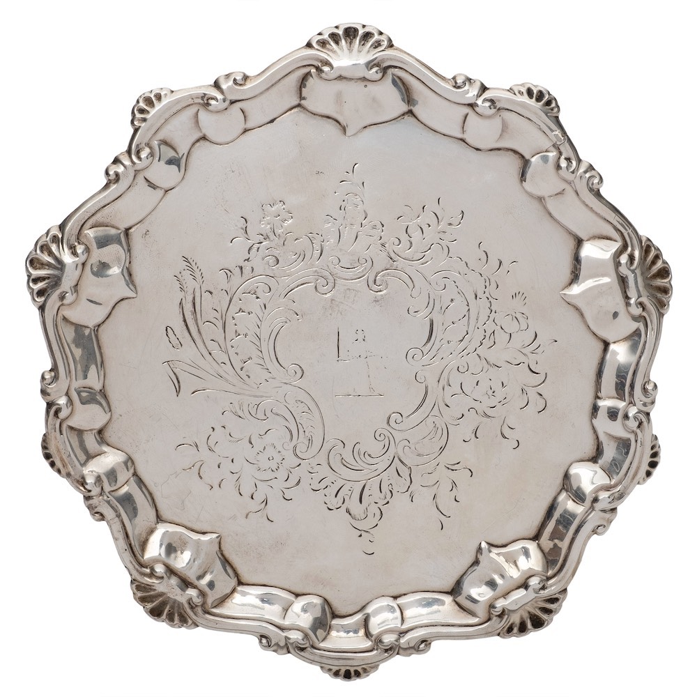 A George III silver waiter, maker I.