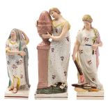 A group of six Staffordshire pearlware figures: comprising Neptune, Venus, Andromache, Peace,