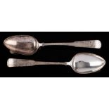 A pair of George III silver fiddle pattern tablespoons, maker George Murray, Newcastle,