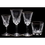 A suite of St Louis 'Cardagne' pattern glasses: comprising twelve water glasses,