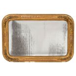 A giltwood and gesso rectangular wall mirror:,