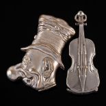 A novelty plated vesta case: modelled as Mr Ally Sloper, 6cm high,