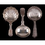 A Victorian provincial silver Fiddle pattern caddy spoon, maker William Pope, Exeter,