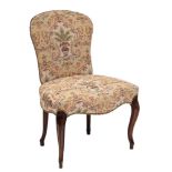 A George III mahogany frame salon chair:, in the French Hepplewhite taste,