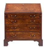 A George III mahogany bureau:,