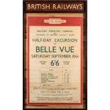 A British Railways Railway Employee Carnival Poster for Excursions to Belle Vue Saturday 10th