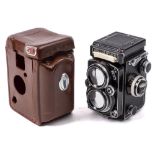 A Rolliflex twin lens reflex camera, No 1653926: with Carl Zeiss Planner 80mm lens,