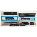 A group of OO/HO gauge locomotives: comprising Airfix 54151-4 Br Black Tank locomotive No 6167,