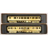 SanCheng (China) or similar O gauge Derby DU Power car and Trailer: brass finish, boxed.