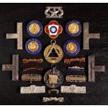 A quantity of miscellaneous silver Masonic badges, pins and jewel bars: various makers and dates,