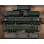Lima and others. A group of unboxed OO/HO gauge diesel locomotives: in BR green.