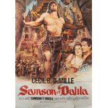 A French large single sheet film poster for 'Samson et Dalila' (1949): 160 x120cm (creases and