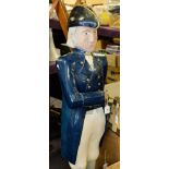 A 20th century carved wood standing figure of Admiral Nelson: in the manner of the Palermo artist,