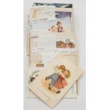 A collection of early 20th century humorous postcards: various artists including Mabel Lucie