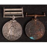 A King's South Africa medal with two clasps,