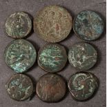 Nine Ancient Greek Ptolemaic coins: