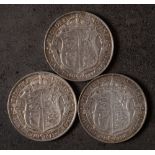 Three better grade halfcrowns 1911/12 & 13.