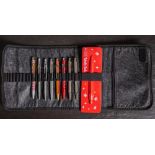 A group of nine Caran d'Ache 849 ball point pens: including Special edition 'Totally Swiss',