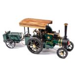 A Markie 'Little Gem' 3/4 scale Live steam spirit fired Road Traction Engine: in dark green with