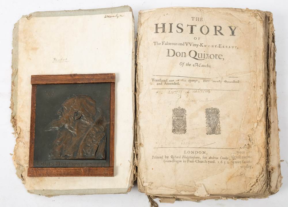 'The History of Don Quioxote' printed by Richard Hodgkinsonne for Andrew Crooke,