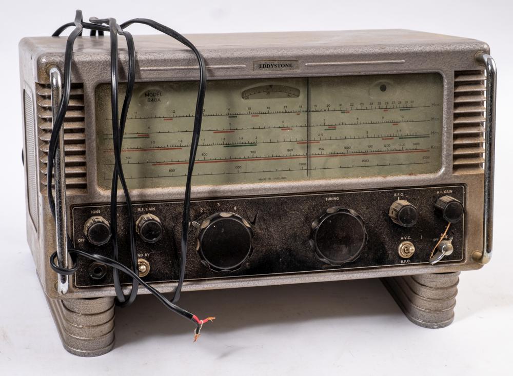 An Eddystone Model 840A receiver in grey metal case: