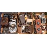 A collection of early 20th century valve and crystal set parts and components: including a coil