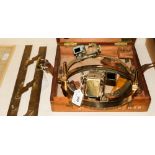 An Admiralty pattern azimuth circle in wooden case: one other azimuth circle,