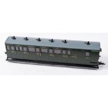 BMS/Accucraft. A G gauge Lynton & Barnstaple First/Third & Guard coach: SR green No.6993, boxed.