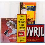 A Craven enamel advertising sign 'For Your Throat's Sake Smoke Craven A. They Never Vary':, 46 x 15.
