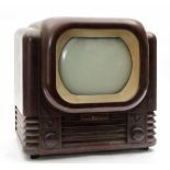 A Bush Type 22 bakelite television receiver,