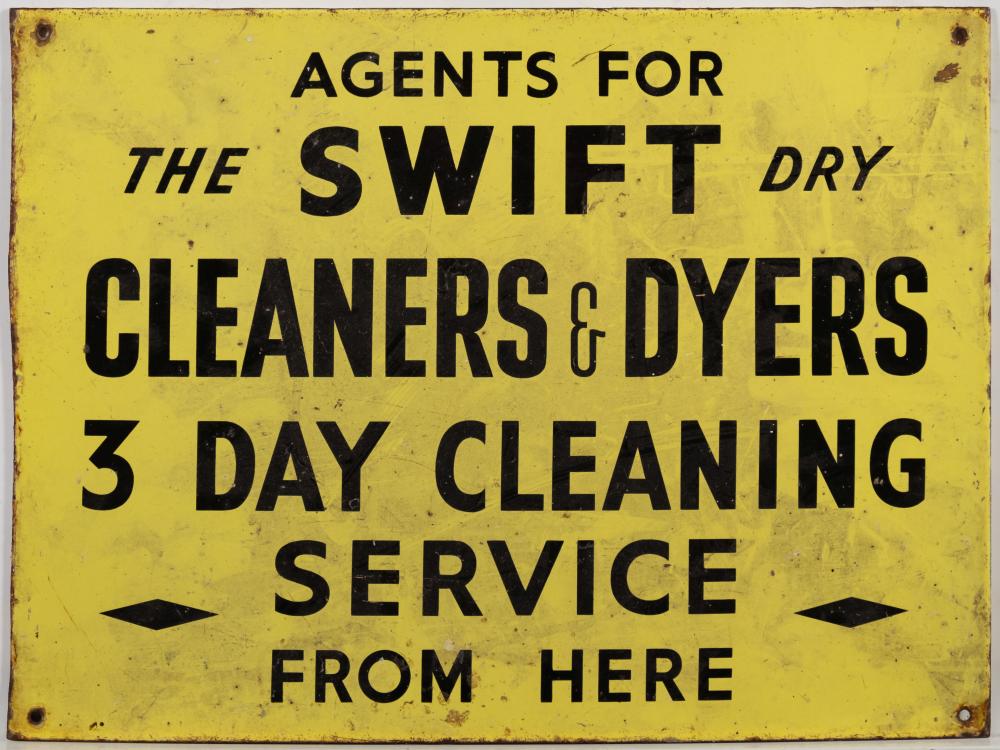 A double sided enamel sign 'Agents For The Swift Dry Cleaners & Dryers. - Image 2 of 2