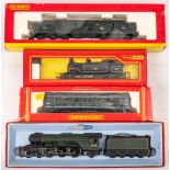 Hornby OO/HO gauge. A group of locomotives comprising BR green 4-6-2 'Robert The Devil No.