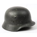 A WWII German M3 pattern helmet: with leather liner stamped '55'.