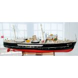 A scale model of the pilot's boat 'Pathfinder' with detailed decks and correct fixtures and