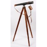 A Ministry of Defence issue lacquered brass 3 inch refracting telescope by Broadhurst,