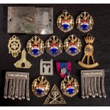 A group of various Masonic jewels: comprising seven silver gilt and enamel jewels,